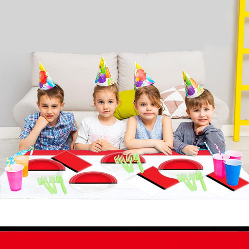 Cartoon Animation Birthday Party Supplies - Video Games Themed Party Tableware Includes 20 Plates, 20 Napkins, and