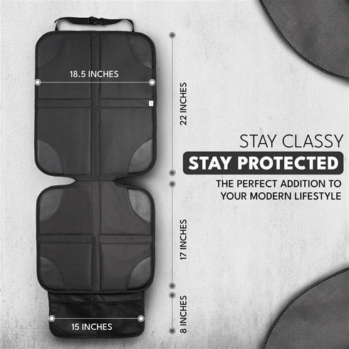 1 Pack, 600D EcoNour Car Seat Protector Waterproof Non-Slip Seat Mat with Extra Thick Padding & Mesh Storage Pocket