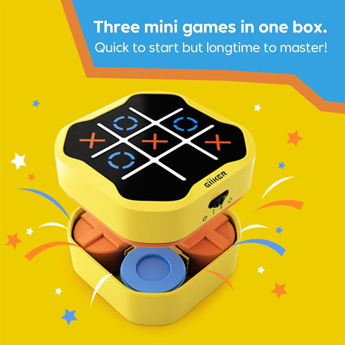 GiiKER Tic Tac Toe Bolt Game, Original 3-in-1 Handheld Puzzle Console, Portable Travel Game