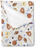 Baby Sports Blankets for Boys, Soft Flannel American Football Baseball Basketball, 30x40, Nursery Crib Bedding
