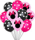 50pcs Pink Mouse Birthday Decorations, 3 Year Old Girl Party Supplies, Balloons, Cake Topper, Cupcake Topper