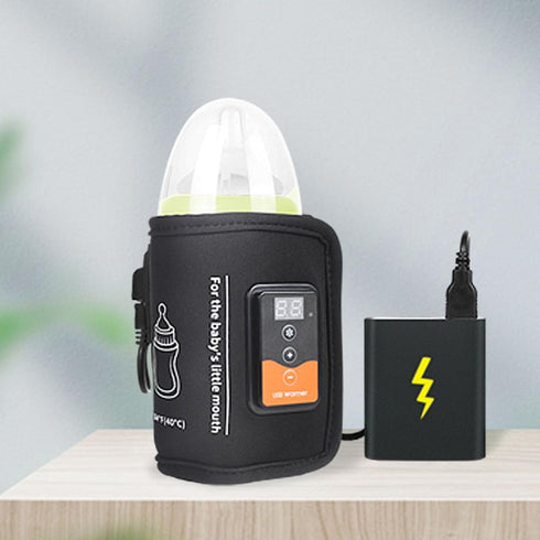 HONITANO USB Portable Bottle Warmer for Bottle Breast Milk Warm Wrap Adjustable Temperature with LCD Display Reusable