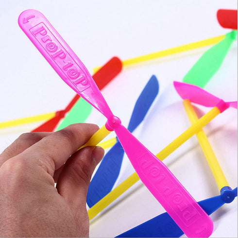 JIEOU 40 Set, 20 20 Pieces of Flying Helicopter Toy Propellers+ Rods, Hand Helicopter, Bamboo Dragonfly Hand Rub