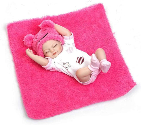 TERABITHIA Miniature 10" Realistic Beautiful Dreamer Newborn Baby Doll Kits, Silicone Full Body Washable