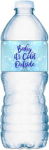 20 Baby Water Bottle Labels, Its Cold Outside Baby Shower Set of 20 Waterproof Decorations, Its a Boy Blue