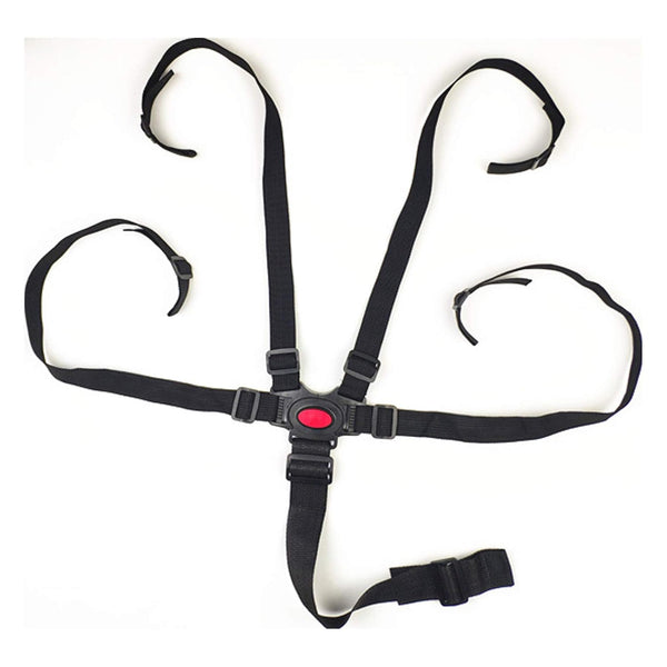 Adjustable 5 Point Harness Seat Belt for Baby, Full Protection Security Harness for High Chair and Pushchair, Black