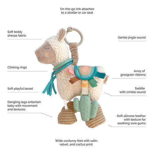 Itzy Ritzy - Itzy Lovey Including Teether, Textured Ribbons & Dangle Arms; Features Crinkle Sound & Link & Love Toy