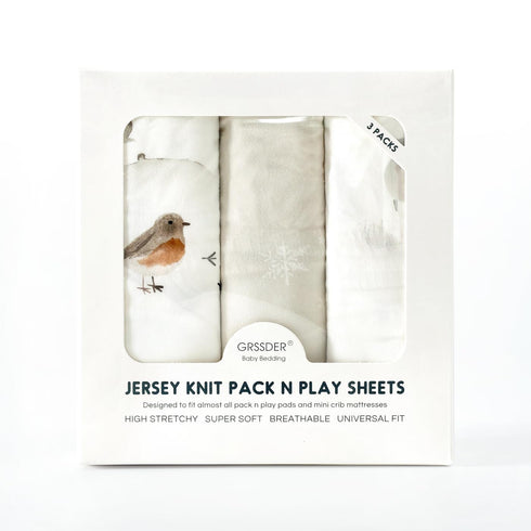 Pack Set 3 Pack, Pack Stretchy Ultra Soft Jersey Knit and Play Sheets Portable/Mini Crib Sheets for Boys and Girls