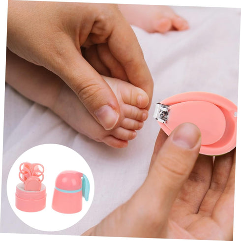 Nail Care with Cute Case Grooming Kit Including Nail Clippers Scissors Nail File and Tweezers for Newborns for Safe