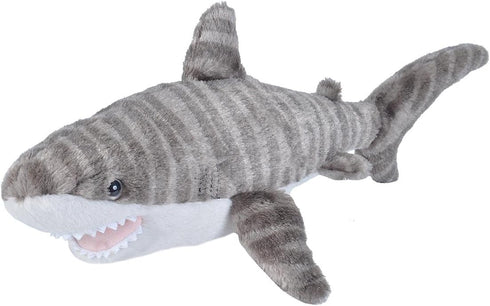 Wild Republic Tiger Shark Plush, 13 Inches Stuffed Animal Toy, Gifts for Kids, Cuddlekins