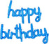 BEISHIDA Blue Happy Birthday Balloons Banner, 16 Inch Mylar Foil Birthday Letters Balloons for Kids Adults Ocean Theme