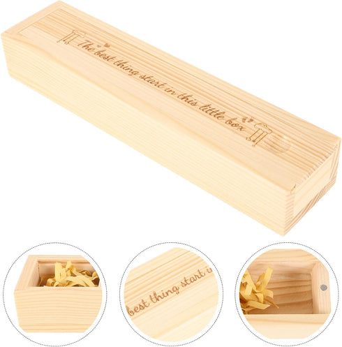 PRETYZOOM Wooden Pregnancy Test Keepsake Box Delicate Announcement Storage Case for Newborn Memories Charming