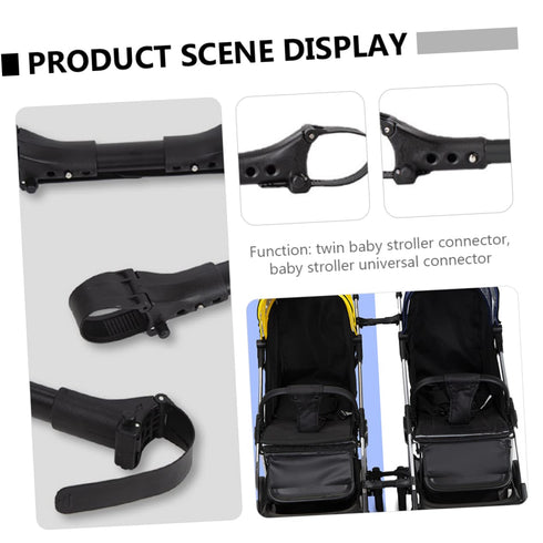 3pcs Stroller Cart Connector, Automotive Connectors for Twin Stroller Universal Adjustable Stroller Accessories