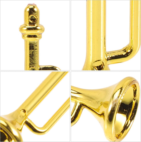 Zerodeko 10PCS Dollhouse Musical Trumpet Instruments, Tiny Plastic Musical Set for Dollhouse Decor