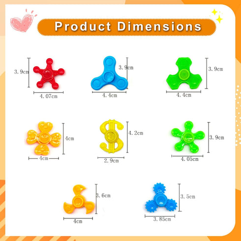 LANQKUISZ 100 Pack Mini Fidget Spinner Toys,Stress Relief Sensory Toys,Birthday Party Favors Gifts for Kids Teens