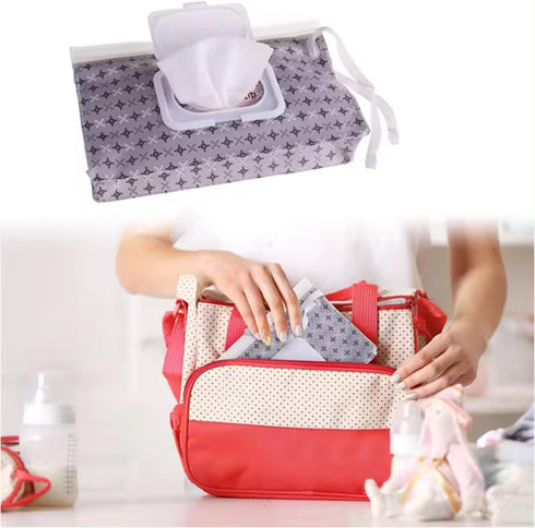 iHMeiju 4pcs Baby Wipe Dispenser, Portable Refillable Baby Wipes Container for Diaper, Wipe Dispenser for Travel