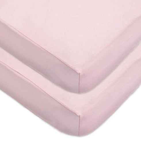 TL Care 2 Pack Fitted Crib Sheets 28" x 52", Soft Breathable Neutral 100%