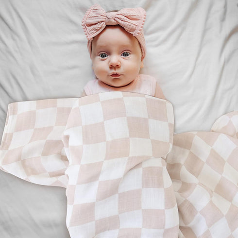 2-Pack 70% 30% (47" 47"), LifeTree Muslin Swaddle Blankets for Baby Girl, Viscose from Bamboo and Cotton Large Swaddle
