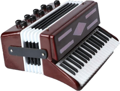 Dselvgvu 2.76"x2.36"x1.18") Miniature Accordion with Case Mini Musical Instrument Accordion Replica Collectible