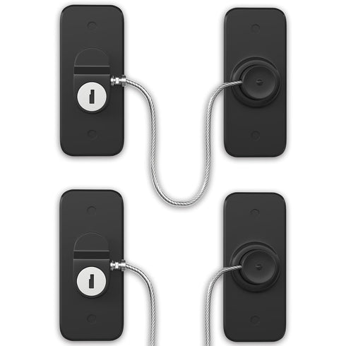 AOSITE Mini Fridge Locks for Kids, No Drill Refrigerator Locks for Child Safety, 2 Pack