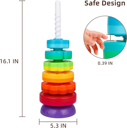 Montessori Toys for 1+ Year Old - Educational Stacking & Spinning Baby Toys for Toddlers 1-3, Christmas Birthday Gift