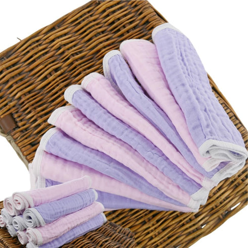 Pack 10 6 20 10 Inches 100% 10 Pack) Synrroe Burp Cloths Large, Muslin Burp Cloths for Baby Girls, of Extra Absorbent