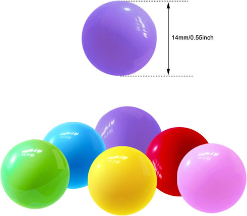 60 Pcs Chinese Checkers Marbles Balls - 14mm Game Replacement Marbles in 6 Colors for Marble Run, Marbles Game