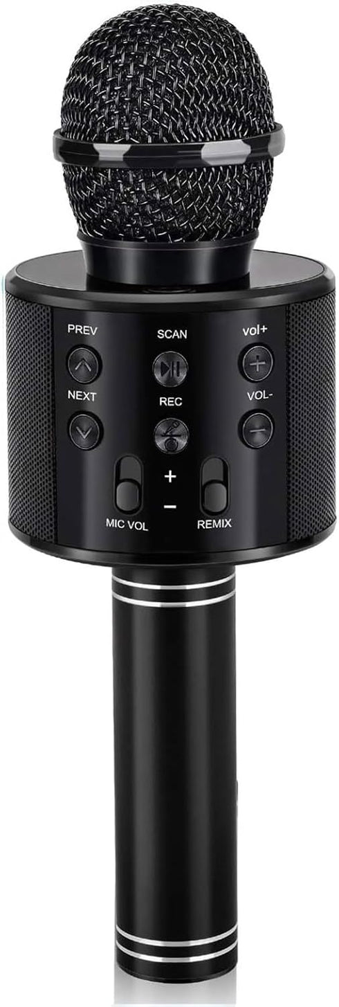 Kids Karaoke Microphone for Ages 3-12, Birthday Gifts for 5-12 Year Old Girls & Boys, Fun Toys for Teens - Black