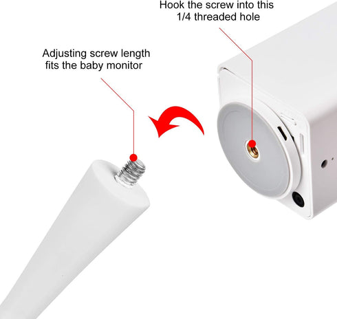 iTODOS Baby Monitor Mount - Versatile Twist Mount without Tools or Wall Damage, Compatible with Arlo, Owlet, Goodbaby,