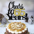 LVEUD Black Font Golden Numbers Cheers to 65 Years Happy Birthday Cake Topper for Wedding, Anniversary, Birthday Party