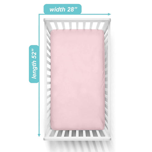 TL Care 2 Pack 28" 52", 100% Fitted Crib Sheets x Soft Breathable Neutral Cotton Jersey Sheet, Pink, for Boys