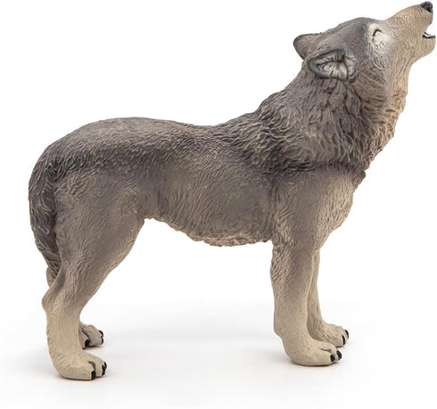 Papo Hand-Painted Figurine, Wild Animal Kingdom Howling Wolf, 50171, Collectible for Children