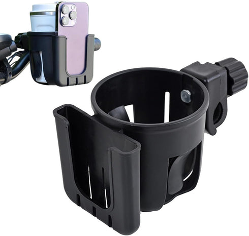 Gryphvex Stroller Cup Holder with Phone Holder, 2-in-1 Cup Phone Holders for Stroller,