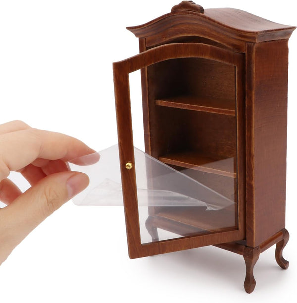 Dollhouse Furniture Display Shelf 1:12 Scale Miniature Bookshelf Cabinet Decoration Classic Wooden