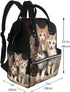 DWVTSLH Backpack Mummy Backpack Kittens Family Cats Diaper Bag Multifunction Nappy Bags Waterproof Large Capacity
