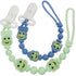 Pacifier Clips 2 Pack, Silicone Baby Pacifier Clips with One Piece Design,