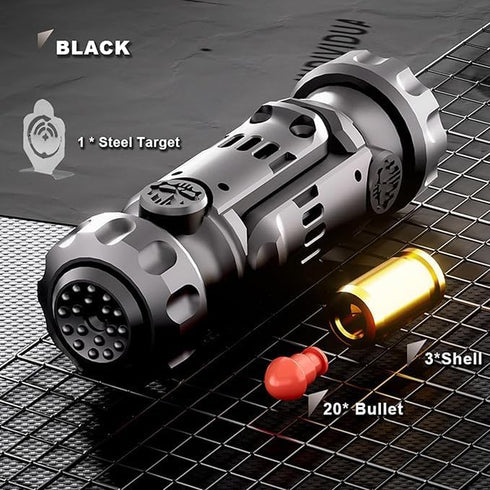 20 1 Metal Fidget Toy Gun for Adults: Stress Relief Toys Fidget Gun Fidget Spinner, Steel EDC with Bullets Target