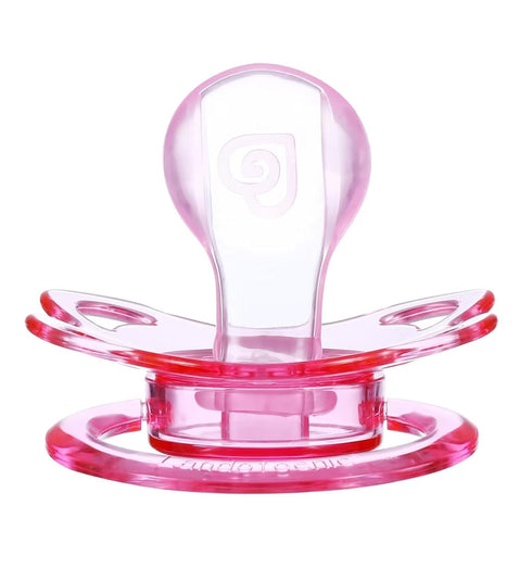 Set Landofgenie Large Shield Adult Size Pacifiers Moon Shape Transparent Design Pacifier Pink