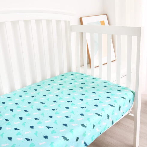 2-Pack, 52'' 28'' Crib Sheets for Boys or Girls Fitted Crib Sheet x for Standard Crib & Toddler Mattress, Soft