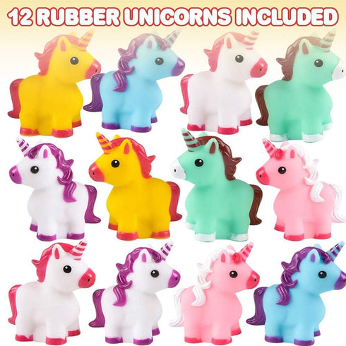 ArtCreativity Unicorn Rubber Toys for Kids, Pack of 12, 2 Inch Floating Bath and Pool Water Toys