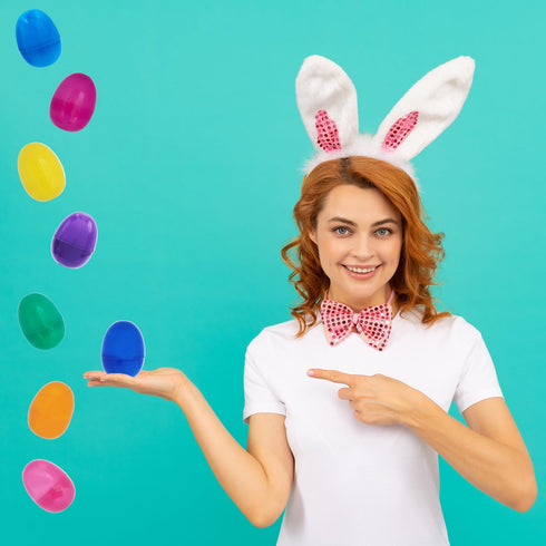 2.3" Inch (12-Pack) 2.3" (12-Pack) The Dreidel Company Fillable Easter Eggs with Hinge Bulk Colorful Bright Plastic