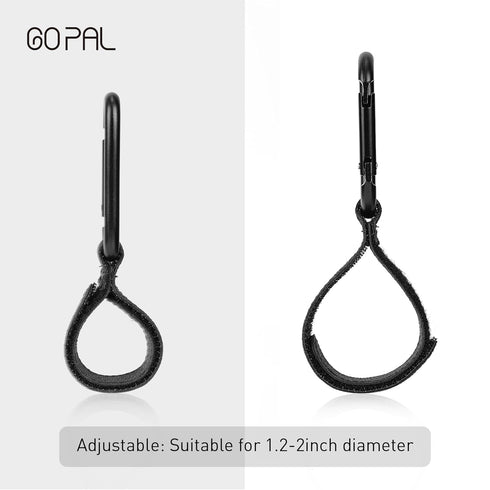 Go Pal HB1 Universal Stroller Hooks for Hanging Bags, Shopping Accessories for Stroller and Cart - Black
