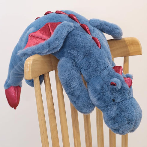 27.5" 2Lbs, Weighted Stuffed Animals Soft and Sturdy Weighted Dragon Plush for Kids and Adults, Small Blue Dragon