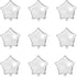 MOWO Star-shaped Foil Balloons, 10" Silver, Pack of 50