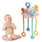 Montessori Toys Pull String Toys for Baby - 100% Food Grade Silicone with Built-in Rattle Function (Pink)