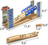 DSHMIXIA Set 3-5 Lift Bridge Wooden Crane Toy with Train Cars - Compatible with Major Wooden Rail Brands - Ages