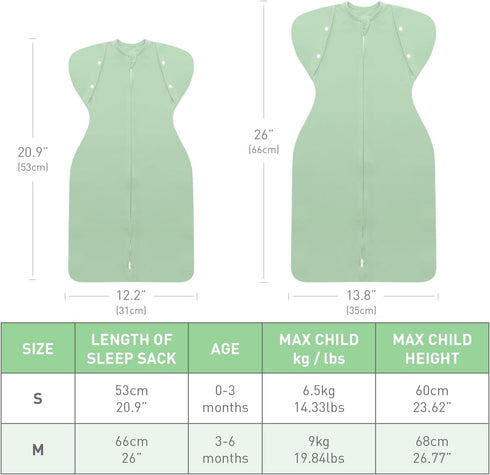 0-3 2 Pack Summer 3-Way 2-Way Baby Swaddle Sleep Sacks Months for Soft Cotton Transitional Swaddling Sleeping Bag