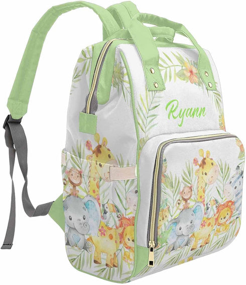 InterestPrint Backpack Customized Red Rose Flowers Floral Monogram Diaper Bags with Name Bag Diaper for Mom Girl
