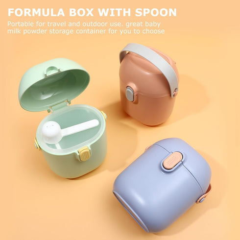 YARNOW Formula Case Portable Milk Powder Dispenser with Spoon Sealed Stackable Storage Box for Travel Material Design