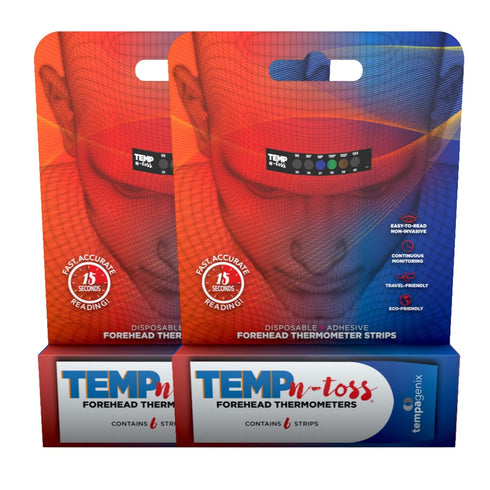 Fast Reading Disposable Forehead Thermometer Strips, Temp-N-Toss for Accurate Adult Temperature Measurement (12)